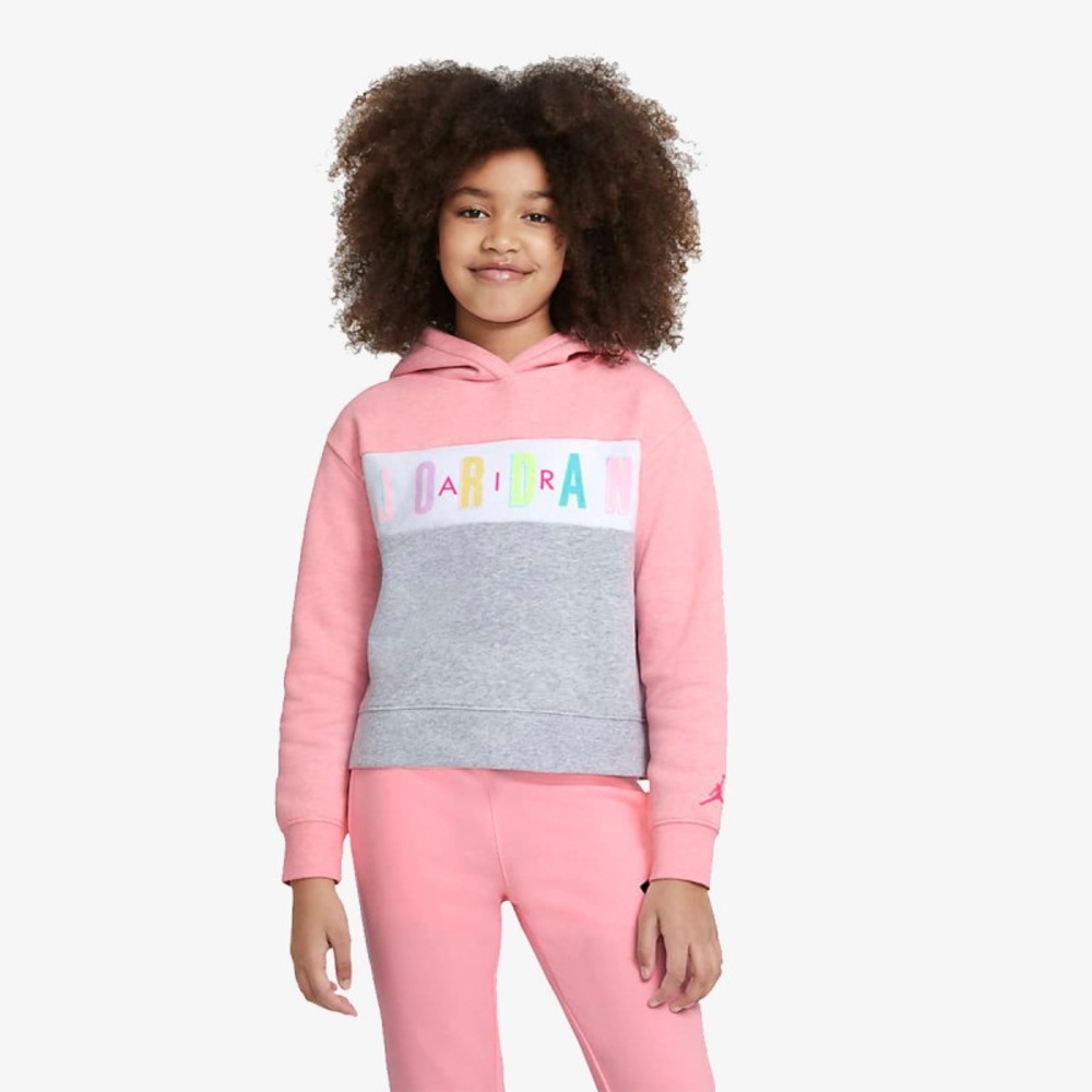 Girl’s Pink and Gray Jordan Hoodie Size XL